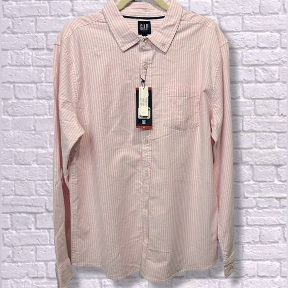 GAP Striped Long Sleeve Oxford Shirt - Picture 2 of 5